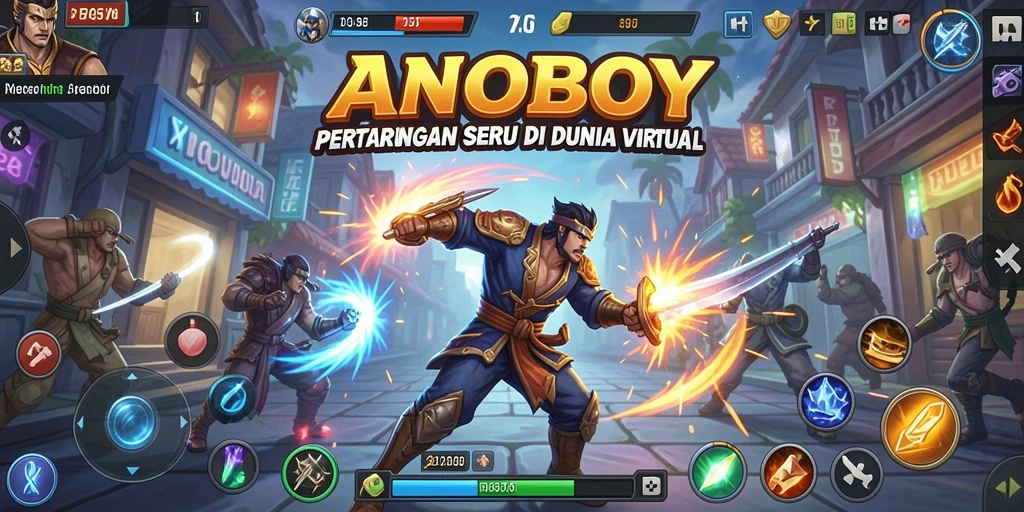 Screenshot ANOBOY menampilkan aksi pertarungan yang mendebarkan.