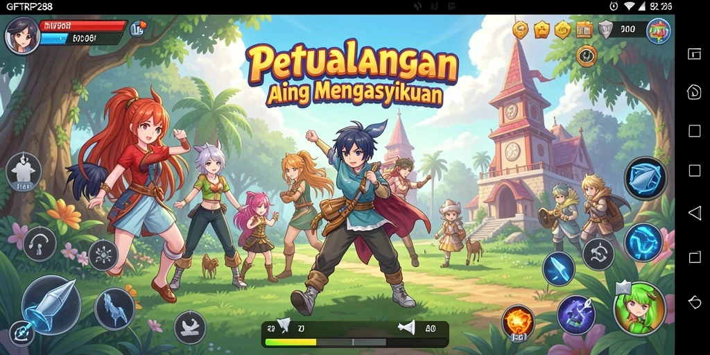 Tampilan gameplay menakjubkan dalam GIFTRP288 dengan karakter anime.