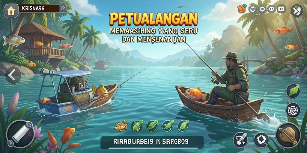 Screenshot gameplay <strong>KRISNA96</strong> dengan pengalaman memancing yang menakjubkan.