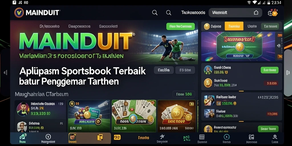 Antarmuka menarik dan mudah digunakan untuk taruhan Sportsbook.