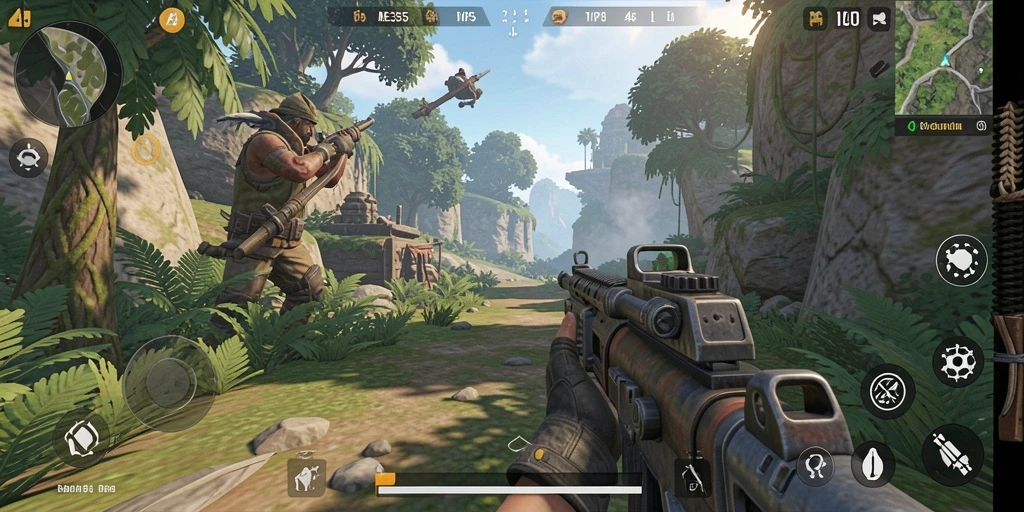 Tampilan menarik dari gameplay ME355 dalam aksi TPS.