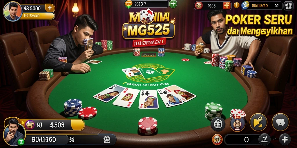 Screenshot gameplay poker yang menarik dan mendebarkan.