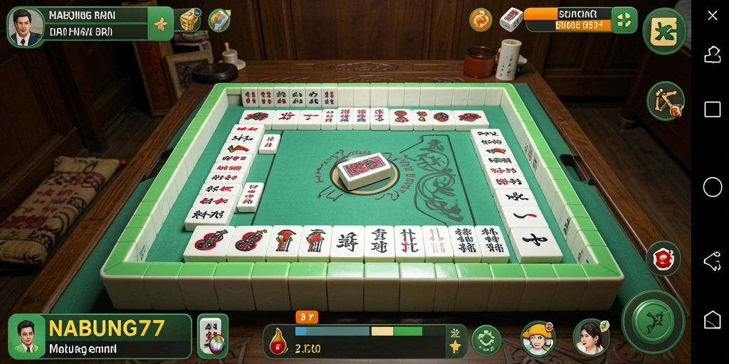 Tampilan gameplay Mahjong yang seru di NABUNG77.