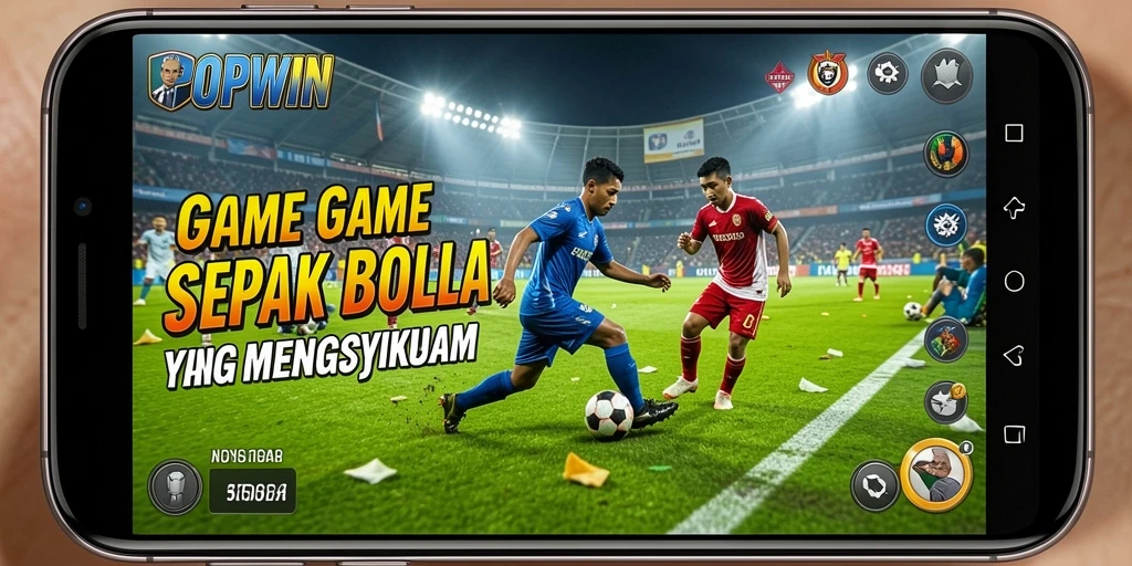 Tampilan menarik dari gameplay sepak bola di POPWIN.