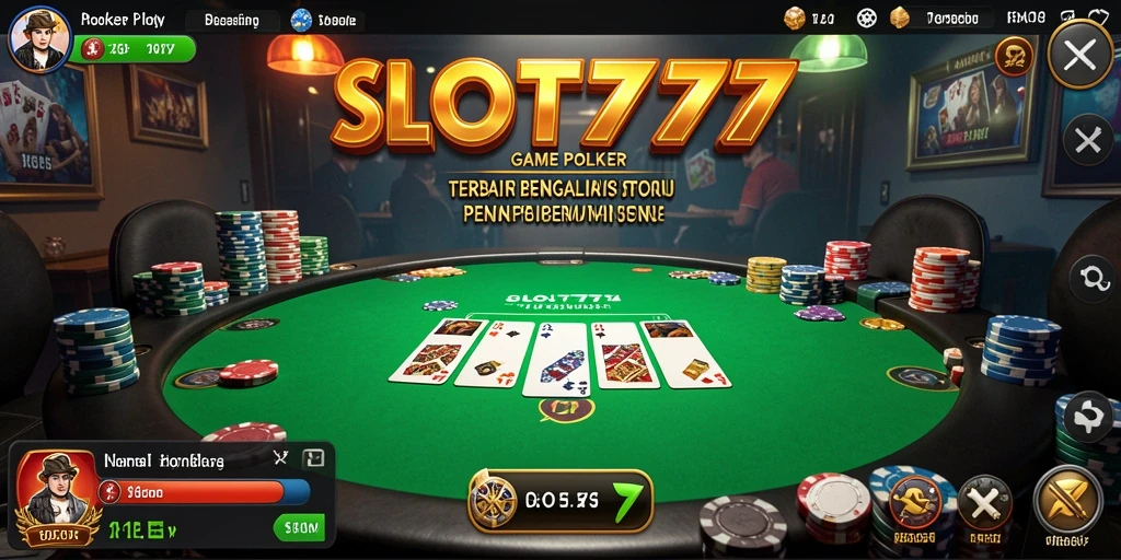 Tampilan menarik dari permainan Poker di SLOT777 yang seru.
