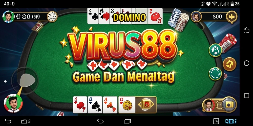 Tampilan menarik dari VIRUS88 dengan gameplay Domino yang seru.