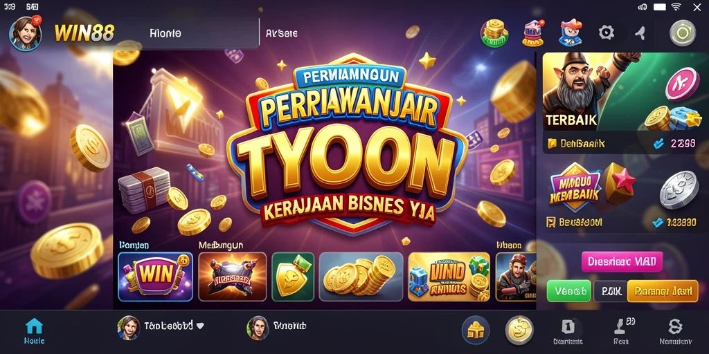 Tangkapan layar gameplay di WIN88 menunjukkan keseruan manajemen bisnis.