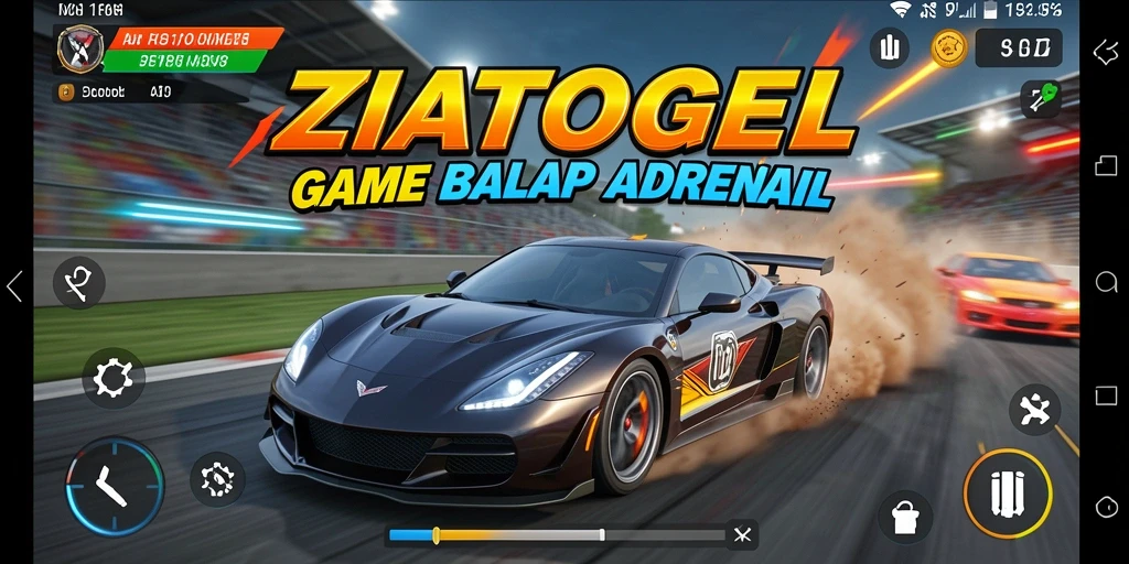 Tampilan gameplay balapan mendebarkan di ZIATOGEL.